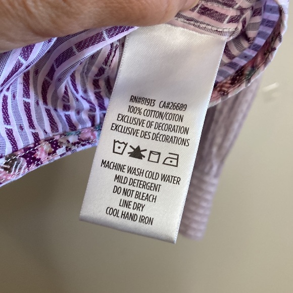 Robert Graham Dress Shirt Mens XL Classic Fit Pink Purple Flip Cuff Floral - Picture 13 of 15